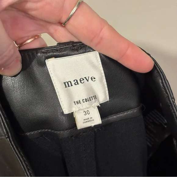 Maeve Anthropologie Colette Black Wide Leg Cropped Pants Size 30 - Picture 7 of 7